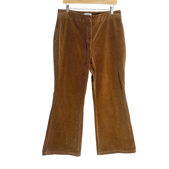 Adam Lippes Brown Retro 70s Corduroy Flare Leg High Rise Pants Size 16 - Picture 5 of 13